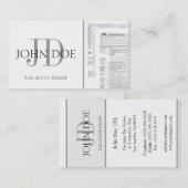 Monogram belastingadministrateur 1040 wit visitekaartje (Voorkant / Achterkant)