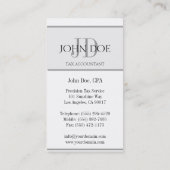 Monogram belastingadministrateur 1040 wit visitekaartje (Achterkant)