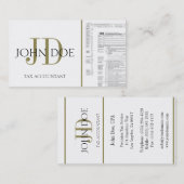 Monogram belastingplichtige 1040 wit/goud visitekaartje (Voorkant / Achterkant)