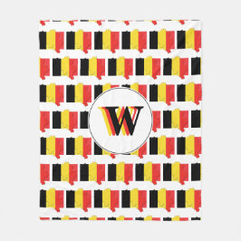 Monogram BELGIUM Vlag Fleece Deken