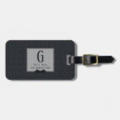 Monogram BEST MAN Bruidsjonker Bruidegom Strepen Bagagelabel (Voorkant horizontaal)