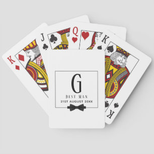 Monogram BEST MAN Bruidsjonker Bruidegom Zwart Pokerkaarten