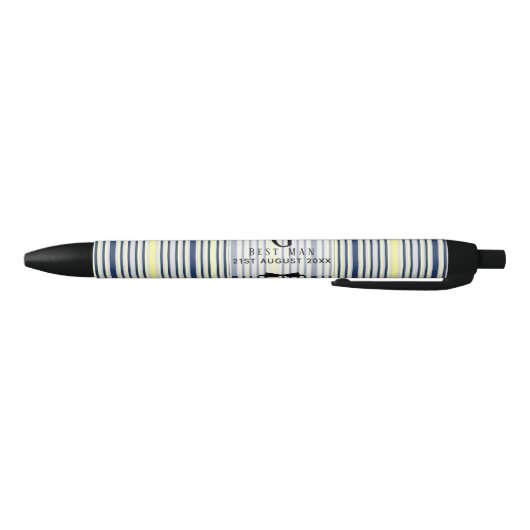 Monogram BEST MAN Bruidsjonker Bruidsjonkers Navy  Zwarte Inkt Pen (Bodem)