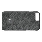 Monogram Best Man Bruidsjonker Zwarte Leerprint Case-Mate iPhone Case (Achterkant (Horizontaal))