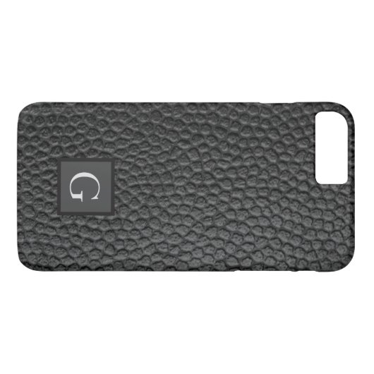 Monogram Best Man Bruidsjonker Zwarte Leerprint Case-Mate iPhone Case (Achterkant (Horizontaal))