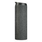Monogram Best Man Groomsman Black Leather Print Thermosbeker (Geroteerd rechts)