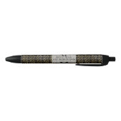Monogram Best Man Groomsmen Black Gold Damask Zwarte Inkt Pen (Bodem)