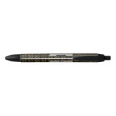 Monogram Best Man Groomsmen Black Gold Damask Zwarte Inkt Pen (Achterkant)