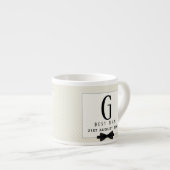 Monogram BEST MAN Groomsmen Groomsman Fleurdelis Espresso Kop (Voorkant rechts)