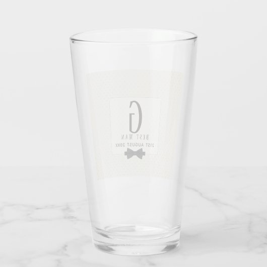 Monogram BEST MAN Groomsmen Groomsman Fleurdelis Glas (Achterkant)