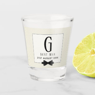 Monogram BEST MAN Groomsmen Groomsman Fleurdelis Shot Glas
