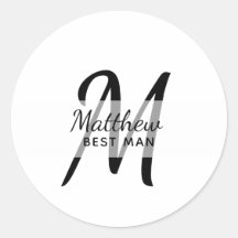 Monogram BEST MAN Groomsmen Groomsman Naam toevoeg