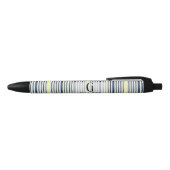 Monogram BEST MAN Groomsmen Groomsman Navy Yellow Zwarte Inkt Pen (Bovenkant)