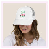 Monogram beste mam Charming Pink Golf Cart Name Trucker Pet