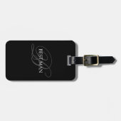 Monogram Beste Man Zwart Grijs Bagage Label (Voorkant horizontaal)