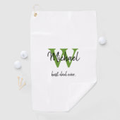 Monogram Beste Vader Ooit Voornaam Golfhanddoek (Insitu)