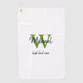Monogram Beste Vader Ooit Voornaam Golfhanddoek (Voorkant)