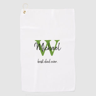Monogram Beste Vader Ooit Voornaam Golfhanddoek