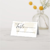 Monogram bestemming reizen thema bruiloft plaatskaartje (Voorkant)