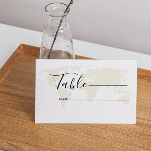 Monogram bestemming reizen thema bruiloft plaatskaartje