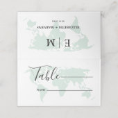 Monogram bestemming reizen thema bruiloft plaatskaartje (Buitenkant ongevouwen)