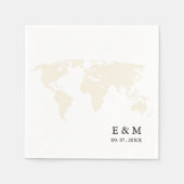 Monogram bestemming reizen thema bruiloft servet (Voorkant)