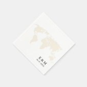 Monogram bestemming reizen thema bruiloft servet (Hoek)