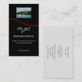 Monogram, bestemmingsplan, rode swoosh visitekaartje (Voorkant / Achterkant)