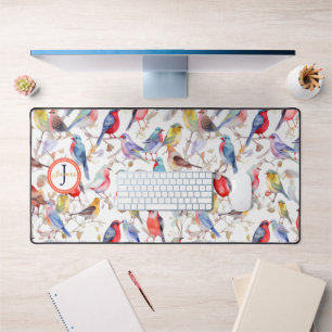 Monogram betoverend Waterverf vogelpatroon Bureaumat