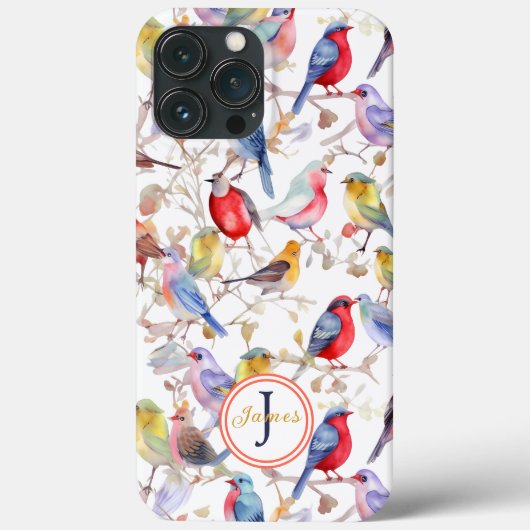 Monogram betoverend Waterverf vogelpatroon Case-Mate iPhone Case (Achterkant)