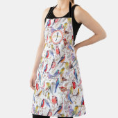 Monogram betoverend Waterverf vogelpatroon Schort (Insitu)