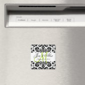 Monogram Bewaar de datum Paisley Magnet Green (Insitu (Vaatwasser))