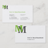 Monogram bezoekkaarten visitekaartje (Voorkant / Achterkant)