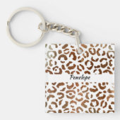 Monogram Big Cat Print Abstract Sleutelhanger (voorkant)
