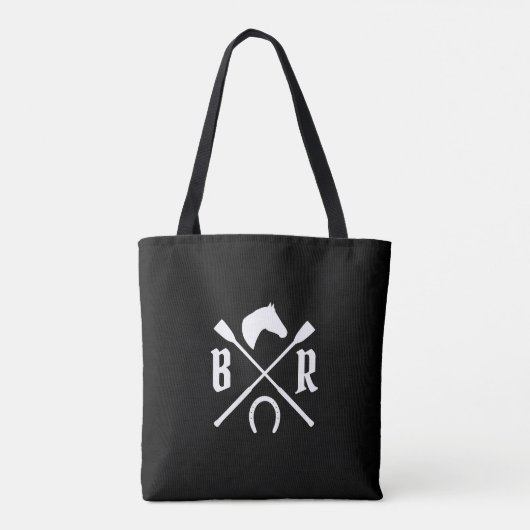 Monogram bij paarden tote bag (Achterkant)