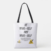 Monogram Bijbelvers Wees jezelf 2 Cor 5:17 Tote Bag (Achterkant)