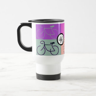 Monogram Bike Squares Paars, Peach en Green Reisbeker