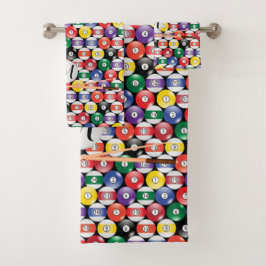 Monogram Billiard Pool Ball-ontwerp Bad Handdoek