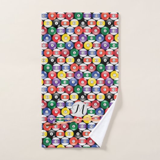 Monogram Billiard Pool Ball-ontwerp Bad Handdoek (Handdoek)