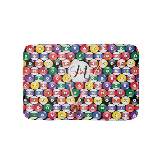 Monogram Billiard Pool Ball-ontwerp Badmat (Voorkant)