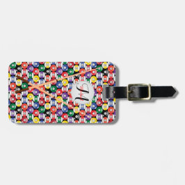 Monogram Billiard Pool Ball-ontwerp Bagagelabel
