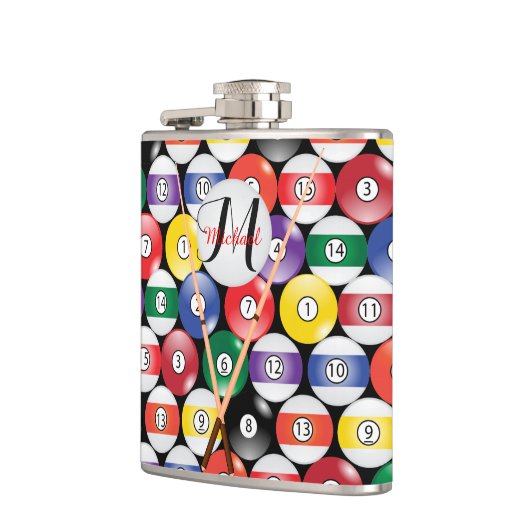 Monogram Billiard Pool Balls Heupfles (Links)