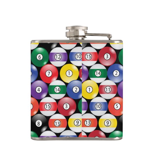 Monogram Billiard Pool Balls Heupfles (Achterkant)