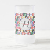 Monogram Billiards Ball Design Matglas Bierpul (Center)