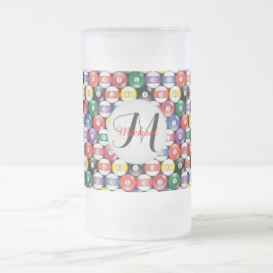 Monogram Billiards Ball Design Matglas Bierpul