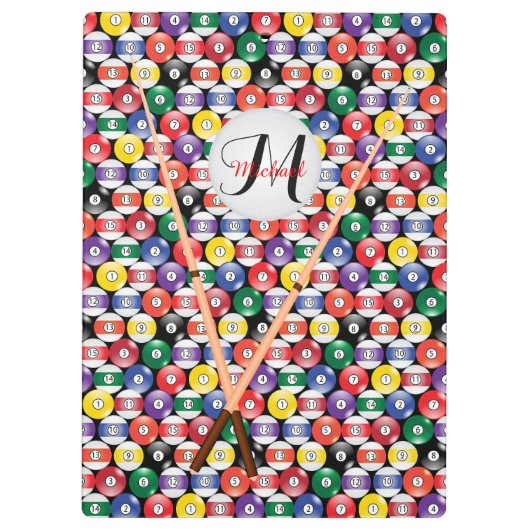 Monogram Billiards Ball Pattern Klembord (Achterkant)