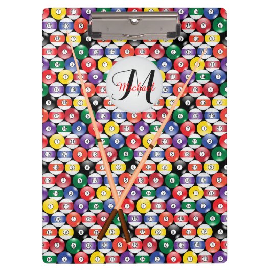 Monogram Billiards Ball Pattern Klembord (Voorkant)