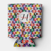 Monogram Billiards Pool Ball Patroon Blikjeskoeler (Voorkant)