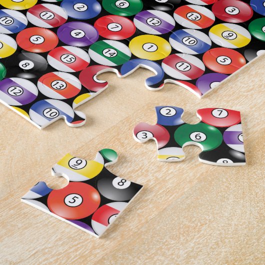 Monogram Billiards Pool Ball Patroon Legpuzzel (Zijkant)