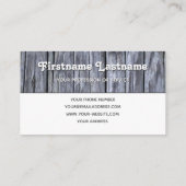 Monogram biologisch hout witte driehoeken visitekaartje (Achterkant)